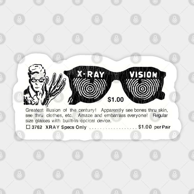 XRay Specs Comic Ad Xray Specs Sticker TeePublic AU